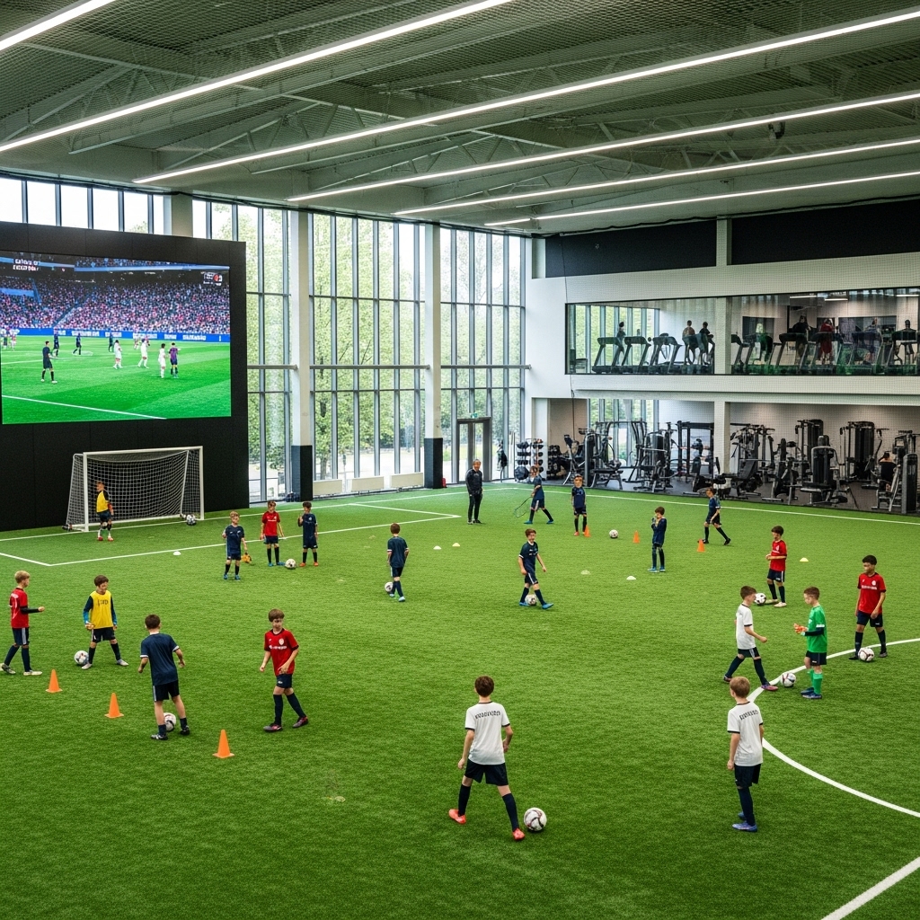 Modern futbol akademisi tesislerinden genel görünüm